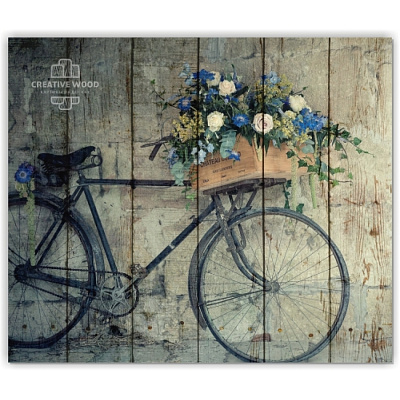 Картины Велосипеды - Ретро велосипед с букетом, Велосипеды, Creative Wood